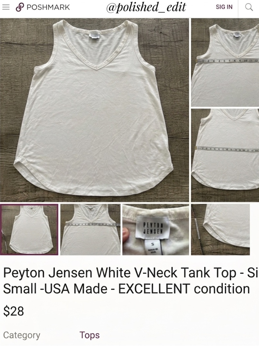 Everyday V-Neck White Tank Top